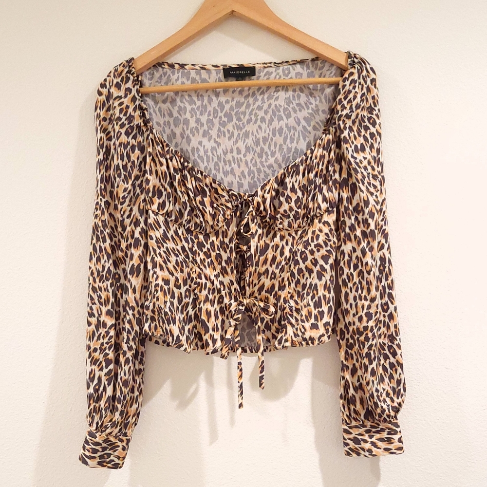 Leopard print Majorelle blouse top, size small, with a sexy animal print top